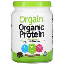 Orgain 오가닉 프로틴 파우더 식물성 크리미 초콜릿 퍼지 462g(1.02lbs), 제품상세정보참조, 상세참조