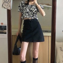 라라벨 여성용 데님 스커트 페페 숏치마 데님스커트