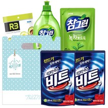 세제세트5종 액체세제 참그린 주방세제 수세미, 1