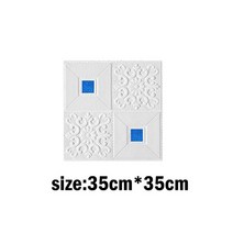 샌드위치 판낼 부자재 35cm x 35cm 3D 벽 스티커 스테레오 천장 패널 지붕 장식 자체 접착 폼 벽지 1 개, 01 35cmx35cm 1Pcs, 07 blue