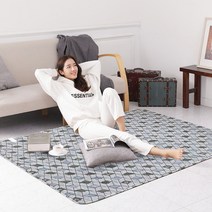 한솔 모노륨 A.I 인공지능 탄소 매트 소형 거실 온열 전기장판 헤링본 방석 한솔, 08_인체감지 전기요, 색상랜덤 더블(200X150)