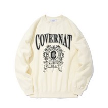 COVERNAT 아이비 그래픽 오버핏 맨투맨 크림