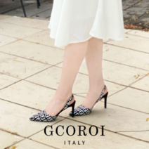 발이 전혀 안아픈 구두 GCOROI 홀테니 8cm 뾰족코 슬링백 구두 꼬로이