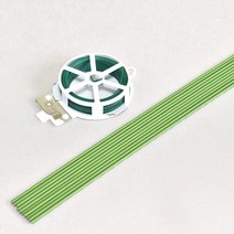 식물지지대 원예용 타이 식물고정끈 트위스트타이 가든타이, 식물지지대(60cm)X10개+원예용타이(20m)X1개