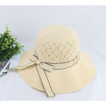 여성용 여름 라피아햇 썬캡