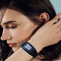 [채소네상점]4가지기능 방수 만보기 손목시계, 블랙, 1개