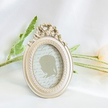 [바보사랑] 베이지골드 타원액자 미니 앤티크소품 액자 (kkjj136)