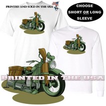 할리데이비슨 빈티지 Army 밀리터리 모터사이클 DigiRods / Koolart Art 티셔츠