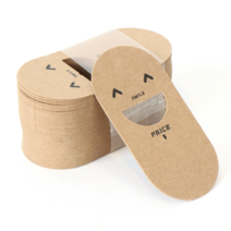 자체브랜드 라벨 택종이 tag 4묶음, 스마일 크라프트