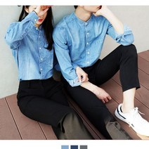 시밀러 빅사이즈 워싱 차이나카라 청남방