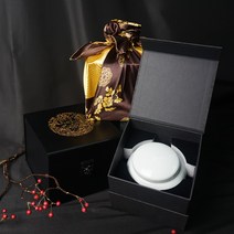 국내산 자연꿀 아카시아꿀 도자기 선물세트 고급박스 1.2kg, 흑운학/금 보자기