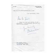 Blakenham 자작(John Hare) - Type Note 서명 09/27/1976