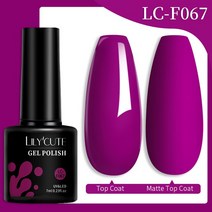 네일아트 LILYCUTE 7ml 베이스 젤 매니큐어 밝은 색상 반영구 흡수 UV LED 강화 네일 아트 닦을 필요 없는 탑 코트, 66 LC-F067