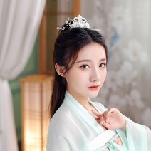 올림머리 헤어 왕관 장식 빈티지 진주 비녀 남성 티아라 전통 1세트, 01=gold