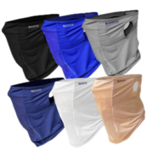 여름 쿨 엣지 귀걸이형 시원하고 편한 메쉬 등산 골프 낚시 라이딩 바이크 자전거 버프 넥워머, 잔줄 곤색