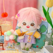 20cm 무속성 솜인형 여자 솜깅이 몸체 아이돌인형 목화솜 면 봉제인형 선물, 20cm(옷 제외), 딸기우유캡(출생증명서 첨부)