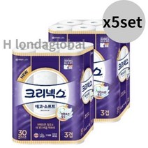 크리넥스 데코앤소프트 두루마리 롤 화장지 30롤 10개