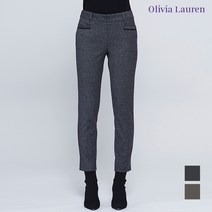올리비아로렌 아울렛 이월 겨울 잔체크 일자핏 팬츠 VOCDLVWA141