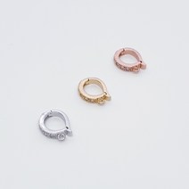 큐빅 펜던트 고리목걸이 연결고리(오링오픈형) 목걸이부자재 연결고리 악세사리부자재, 로즈골드, 1개
