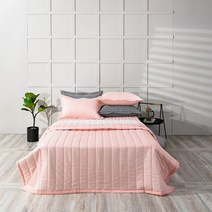 랑방하우스 시원한 선염시어서커 여름홑이불 누빔이불, 베이비핑크