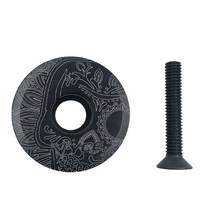 자전거 그릇 커버 MTB 도로 자전거 줄기 상단 캡 28.6mm 포크 튜브 헤드셋 캡을위한 알루미늄 합금 상단 캡, 검은 색 패턴