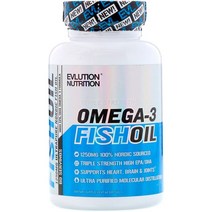 EVLution Nutrition 피시 오일 60 소프트젤 오메가3 EPA DHA, 120개