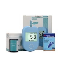 3In 1 Medical Glucometer Set 혈당 측정기 휴대용 모니터 혈액 Suger Test Machine with Strips & Lan, 2Set