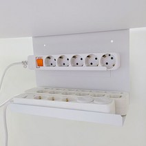 책상 멀티탭 거치대 전선 정리함 2단 와이드 받침형, 블랙