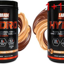 [1+1] Labrada 하이드롤라이즈드 웨이 프로틴 아이솔레이트 BCAAs 글루타민 초콜릿 피넛 버터 락토스 프리 지정되지 않음