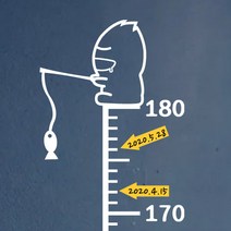 큐데코 심플 키재기 스티커 8종, 01.낚시 키재기-화이트*화살표
