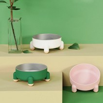키밍 / 강아지 밥그릇 스텐 식기 1P 애견 물그릇 분리 세척, 그린, 그린