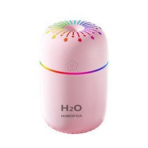 공기청정기자동차 디퓨저 홈 공기 Humidifi Diffus 청정기 300ml 미니 가습기 Essenti 오일 아로마 테라피, 02 Pink