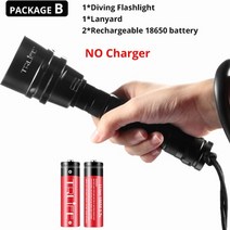 LED 수중랜턴 초고휘도 방수후레쉬 다이빙 해루질써치 써치라이트 선박 스쿠버 작업등, 패키지 b, 5l2-높은 밝기