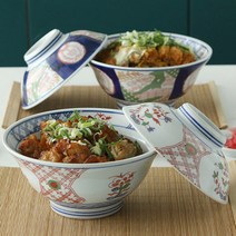 일본 가정식 히미츠 텐동 돈부리 덮밥 그릇, 블루 대