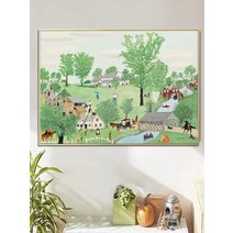 그랜마모지스 DIY 명화그리기 유화그리기세트 모세, 봄 시간 40x60cm 검은색 프레임