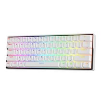 가상키보드 DK61 스노우폭스 60% 기계식 미니 키보드 블루투스 핫 스왑 가능 분리형 케이블 RGB 무선 게임, 한개옵션2, 01 A, 07 Cherry Blue