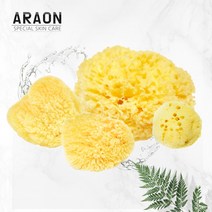 아라온 천연 해면 스펀지, 실키그라스, 13~14cm