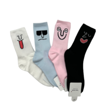 양말코디 여성 얼굴 표정 이모티콘 레깅스 필라테스양말 패션 장목양말 5켤레 묶음 세트 양말