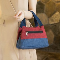 예쁜창고 투톤 스퀘어 캔버스가방