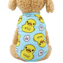 강아지 고양이 봄 옷 나시 시밀러룩 소형견 토이푸들 바캉스 프렌치불독 크롭티, XL 4.5-5.5kg, Blue duck