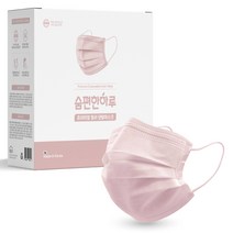 숨편한하루 국산 일회용 컬러 덴탈마스크 대형 100매입, 100개입, 1개, 복숭아핑크