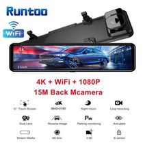 블랙박스 룸미러 12 quot자동차 DVR 4K 38402160P 대시 캠 IMX415 후면보기 미러 GPS 카메라 1080P 자동차 비디오 레코더 주차 monitor, L115+아무도