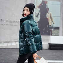 롱패딩 짧은 다운 패딩 재킷 여성 2021 새로운 겨울 밝은 얼굴 패션 기질 스탠드 업