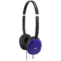 JVC 블루 플랫 앤 폴더블 컬러풀 플랫 온 이어 헤드폰 1.2m(3.94피트) 금 도금 폰 플러그 HAS160A 포함, Blue
