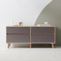 [케이컴퍼니] 이음2단1200거실장(4서랍형) 플라스틱다리 / K1200-2S-IN-4C, 메이플그레이