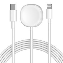 비하겐 애플워치 2in1 멀티 충전케이블 USB CTO8 고속충전, 화이트, 1개