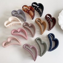 아이유 하트 집게핀 무광 팔레트 업스타일 올림 긴 단발 머리 헤어핀 21color, 14-그라:피치