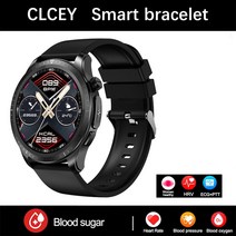 남성 ECG 혈당 1.39 인치 360x360 HD 터치 대형 스크린 스마트 워치 모니터링 비 침습성, 01 Black silicone