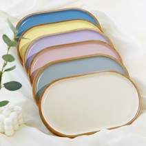 원목쟁반 컬러우드 서빙 트레이 사각형 타원형, 샌드스톤