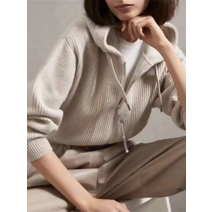 여성 브이넥 등원룩 로브 가디건 cashmere long cardigan 용 울 캐시미어 지퍼 후드 코트 봄 가 신작 용 긴팔 슬림 만능
